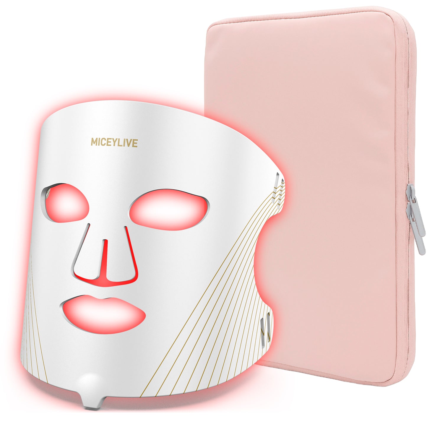 Led Light Therapy Mask for Face - 3 Modes LED Face Mask Light Therapy with Red+Infrared light, Blue light, Mixed light, Adjustable Rechargeable Remote Controller, Model E106A