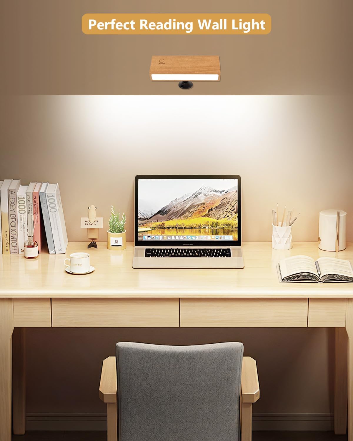 Wall Sconces Set of Two - Wireless Wall Lights for Bedroom, Rechargeable WallSconces Battery Operated with Stepless Dimming, Cordless SconceWall Decor Set of 2 for Picture,Living Room