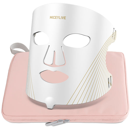 Led Light Therapy Mask for Face - 3 Modes LED Face Mask Light Therapy with Red+Infrared light, Blue light, Mixed light, Adjustable Rechargeable Remote Controller, Model E106A