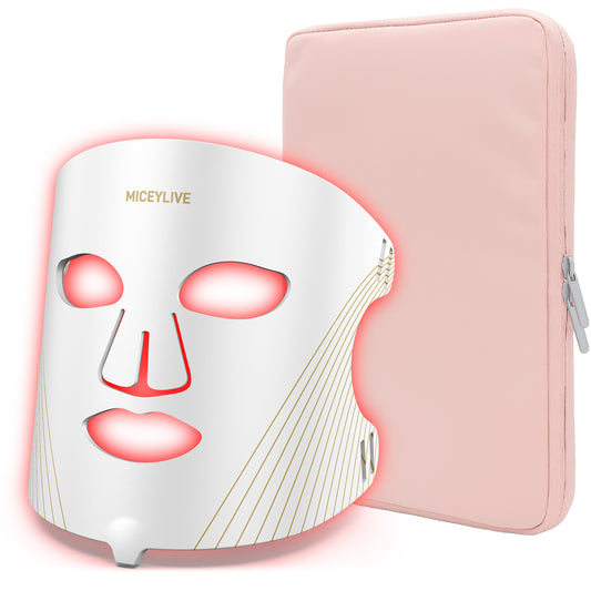 Led Light Therapy Mask for Face - 3 Modes LED Face Mask Light Therapy with Red+Infrared light, Blue light, Mixed light, Adjustable Rechargeable Remote Controller, Model E106A