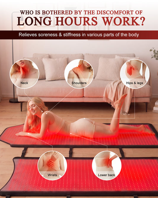 Red Light Therapy Mat Full Body,72"x33" Dual Wavelength Red Light Therapy Bed with 2625 LEDs for Full Body Muscle Pain Relief & Improve Sleep,Detachable Red Light Blanket for Home Use