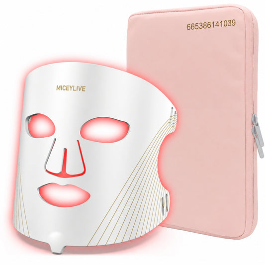 Led Light Therapy Mask for Face - 3 Modes LED Face Mask Light Therapy with Red+Infrared light, Blue light, Mixed light, Adjustable Rechargeable Remote Controller, Model E106A